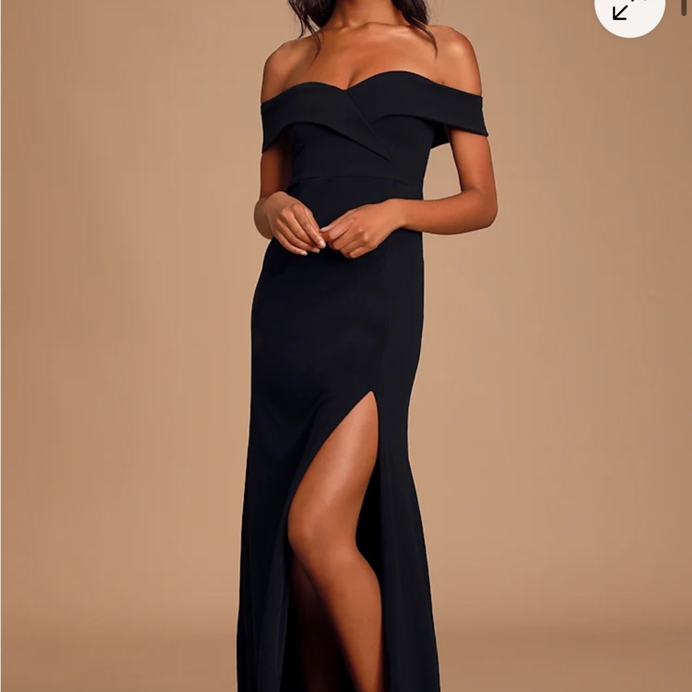 Lulus Song of love black off the shoulder dress